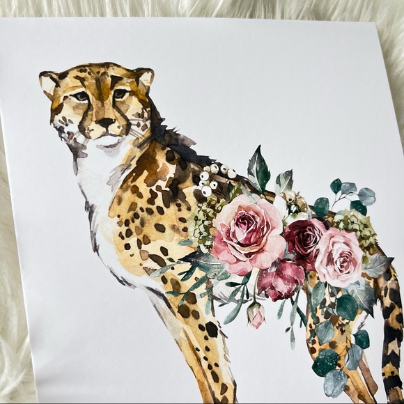 Watercolor Cheetah Illustration Wall Art Poster Print UNFRAMED - Picture 16 of 17